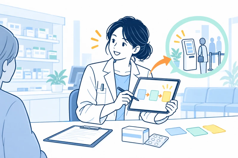 医療従事者が、タブレットで業務改善のアイデアをまとめる様子